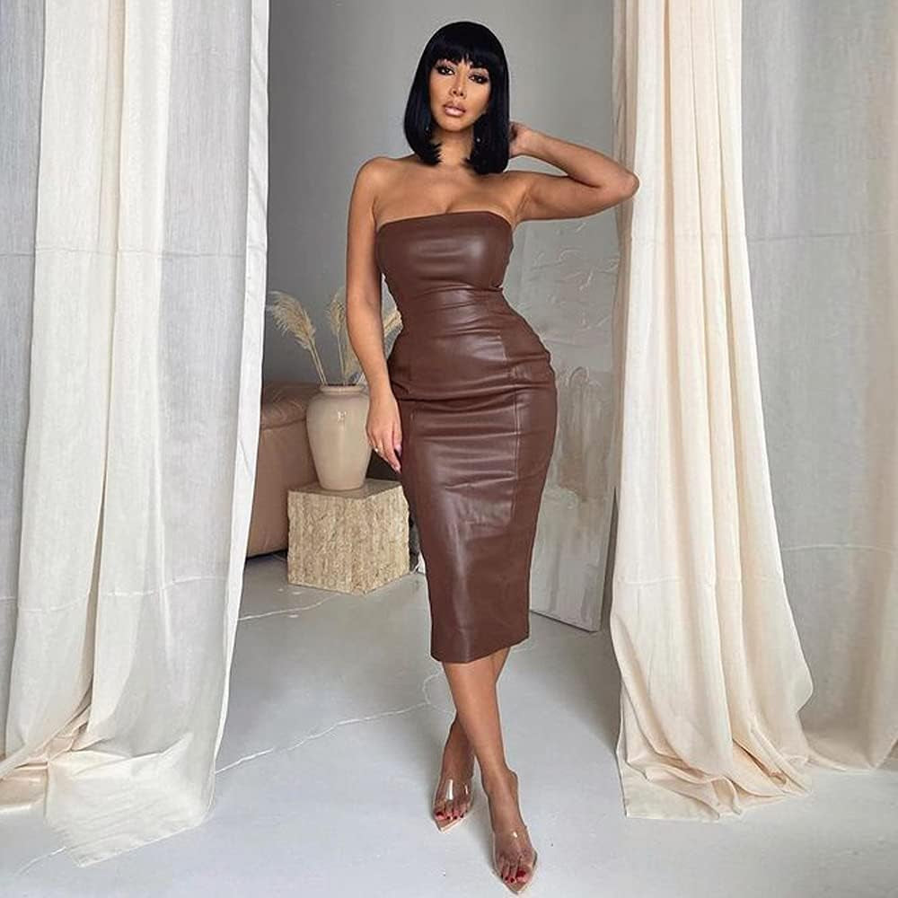 "Turn Heads All Night" Sexy Strapless Tube Top Midi Dress