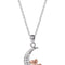 You Take My Heart to the Moon- Pink Gold-Plated Cubic Zirconia Pendant