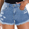 Summer Ready Women's High Waisted Ripped Denim Shorts - Stretchy & Stylish!