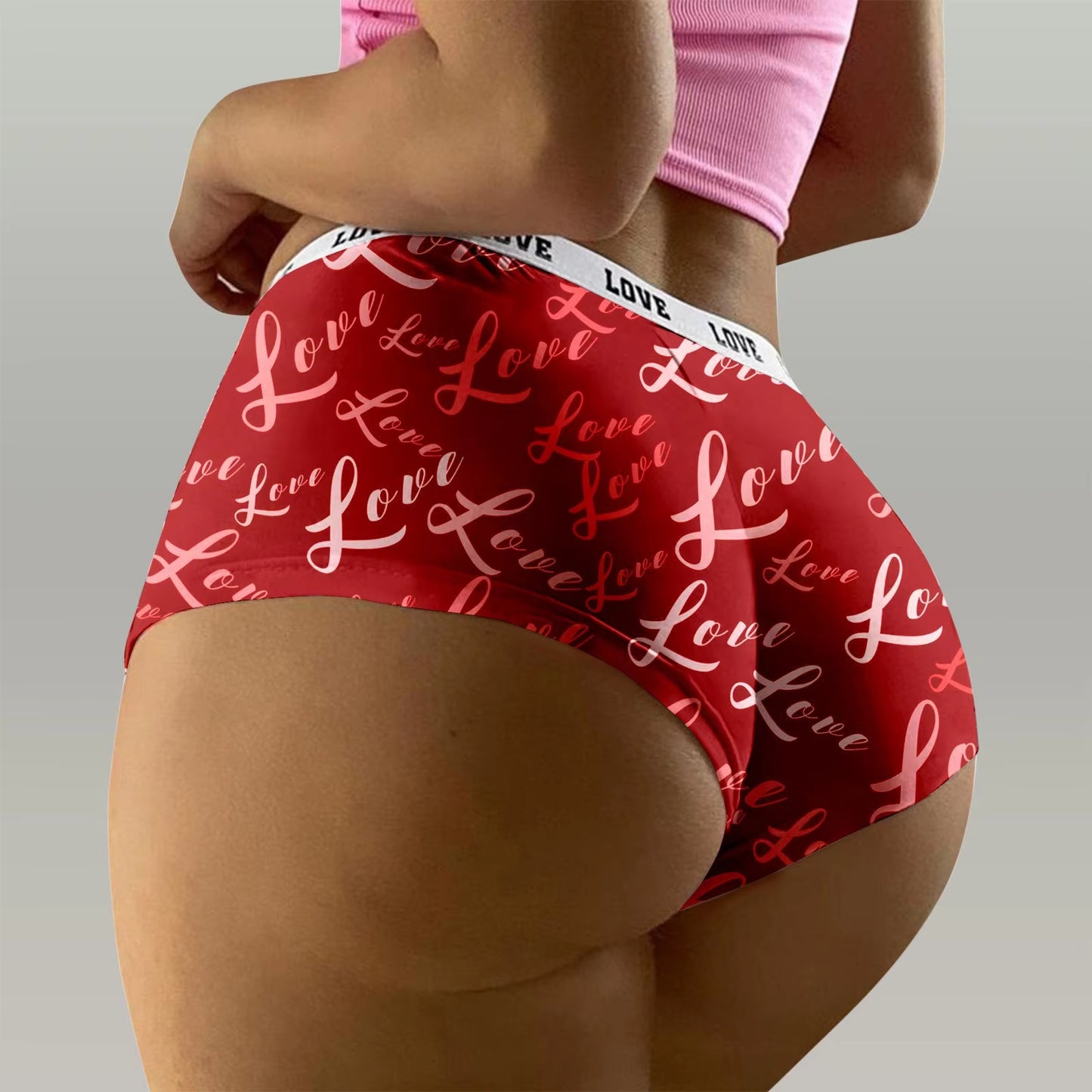 Sexy Red Valentine's Day Lingerie -Push up Breathable Briefs