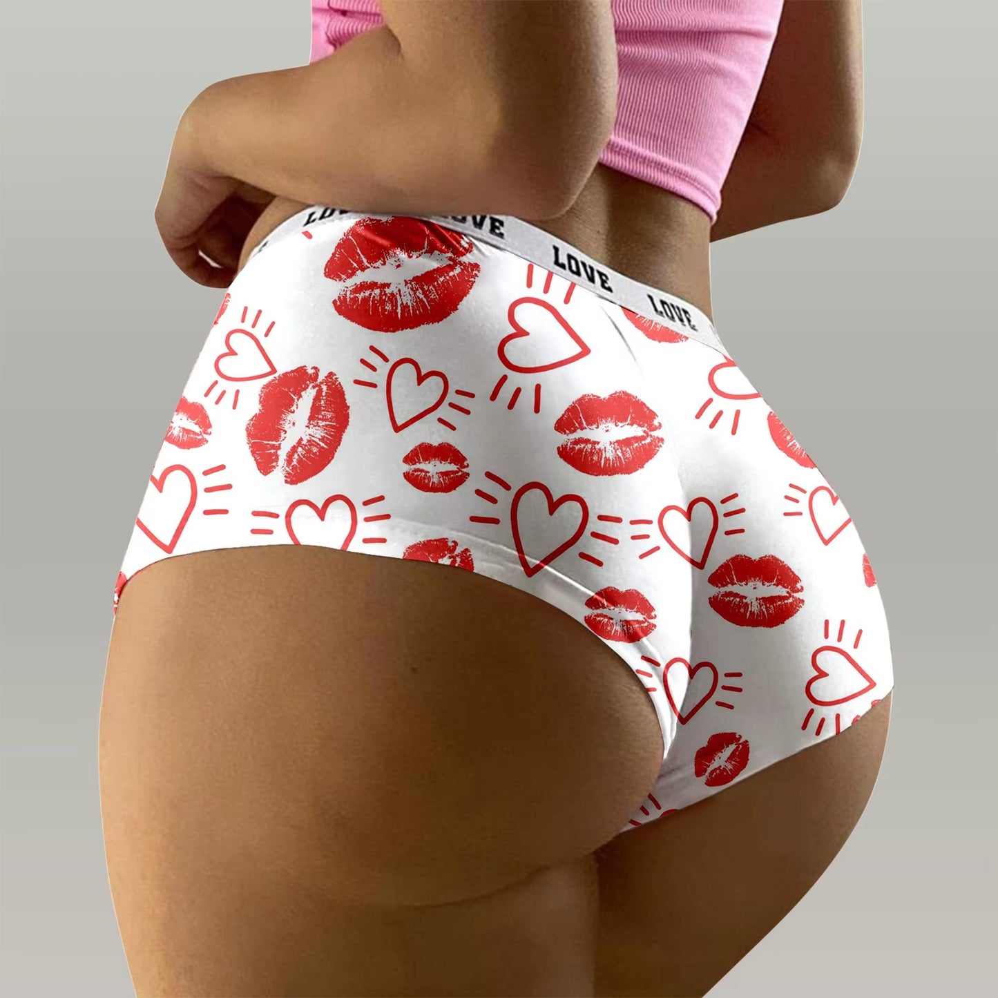 Sexy Red Valentine's Day Lingerie -Push up Breathable Briefs