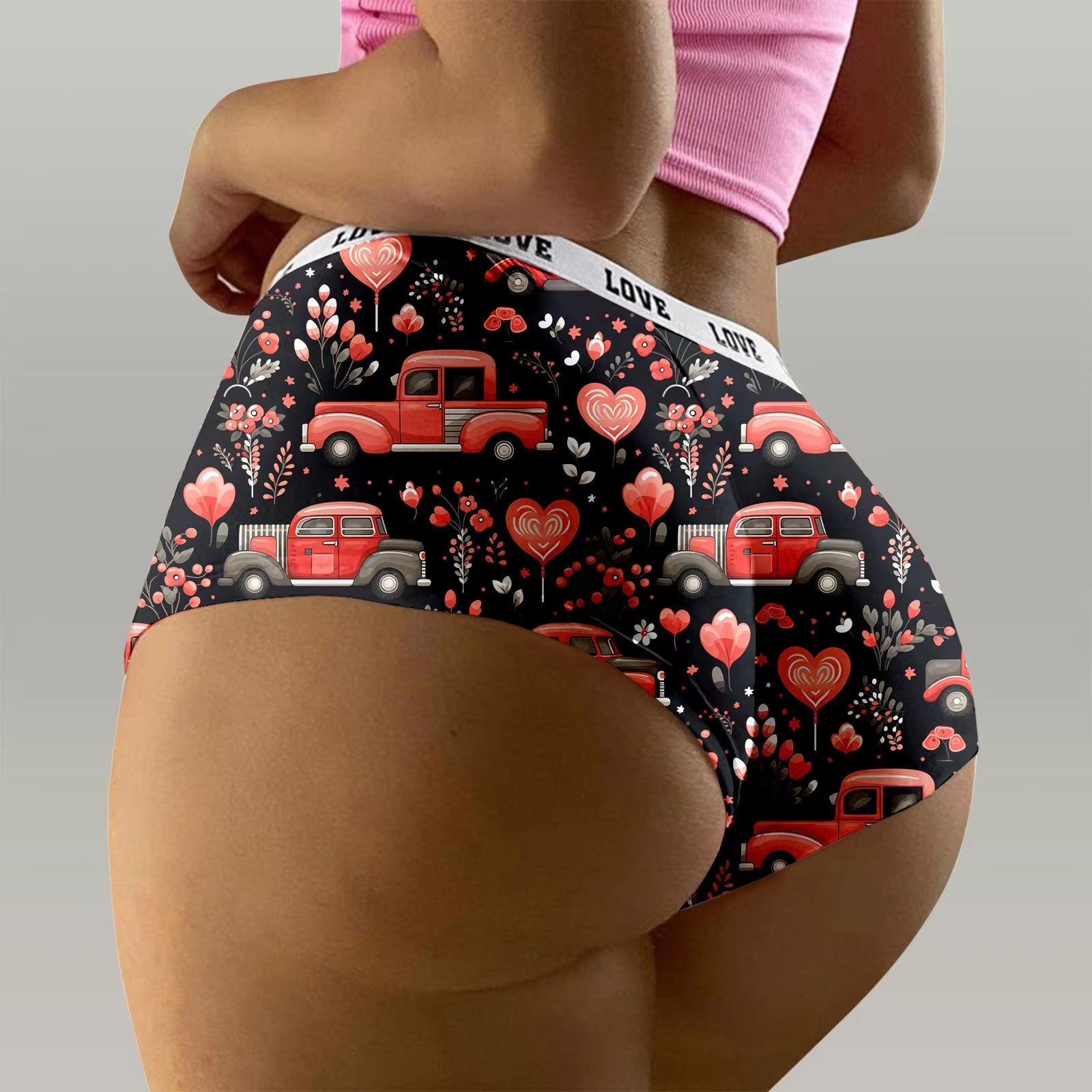 Sexy Red Valentine's Day Lingerie -Push up Breathable Briefs