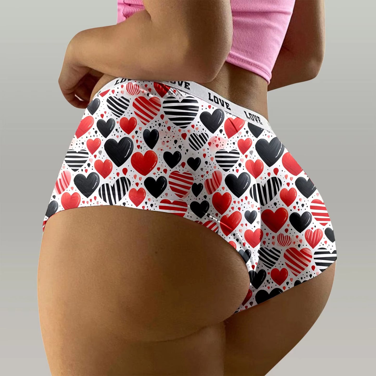 Sexy Red Valentine's Day Lingerie -Push up Breathable Briefs